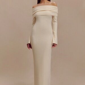 Meshki Katherine Off Shoulder Maxi Dress - Ivory